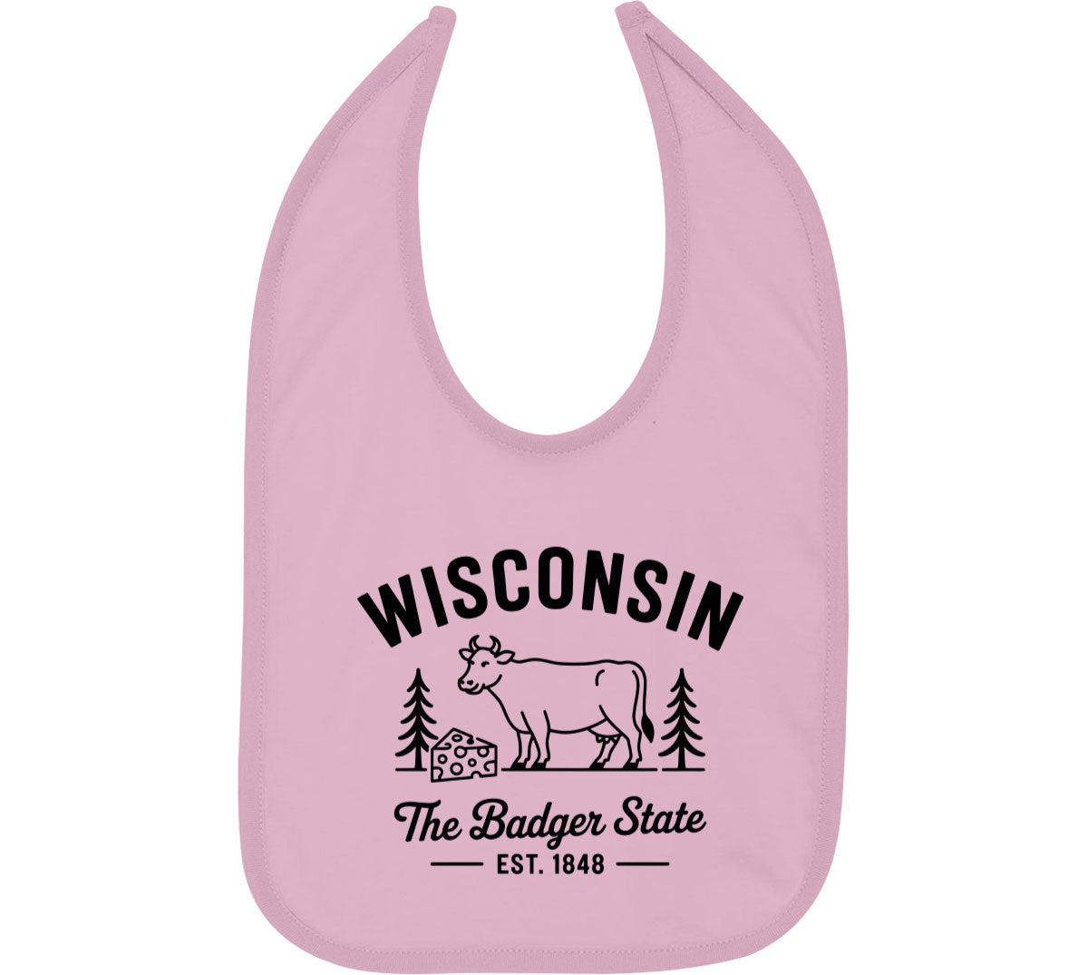 Wisconsin Cityscape Illustration The Badger State Baby Bib