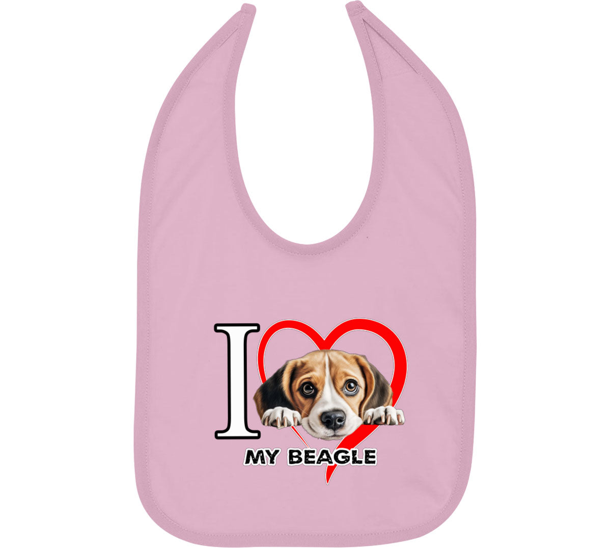 I Love My Beagle Dog Baby Bib