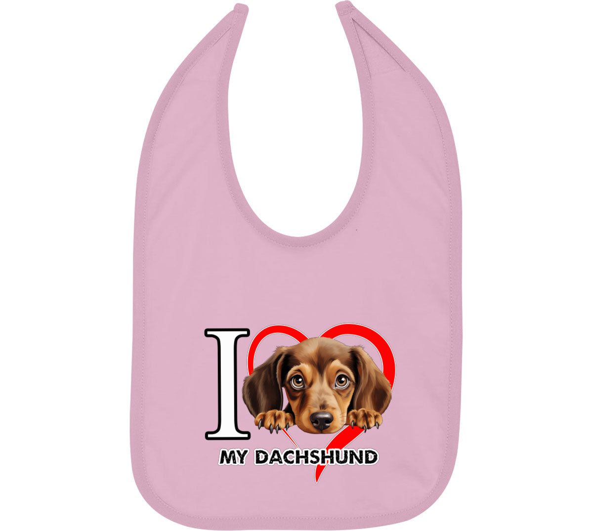 I Love My Dachshund Dog Baby Bib