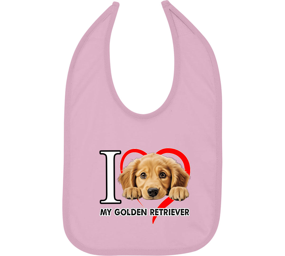 I Love My Golden Retriever Dog Baby Bib