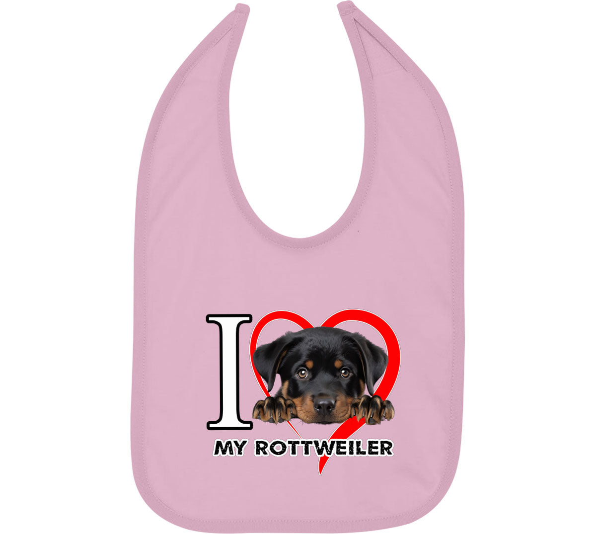 I Love My Rottweiler Dog Baby Bib