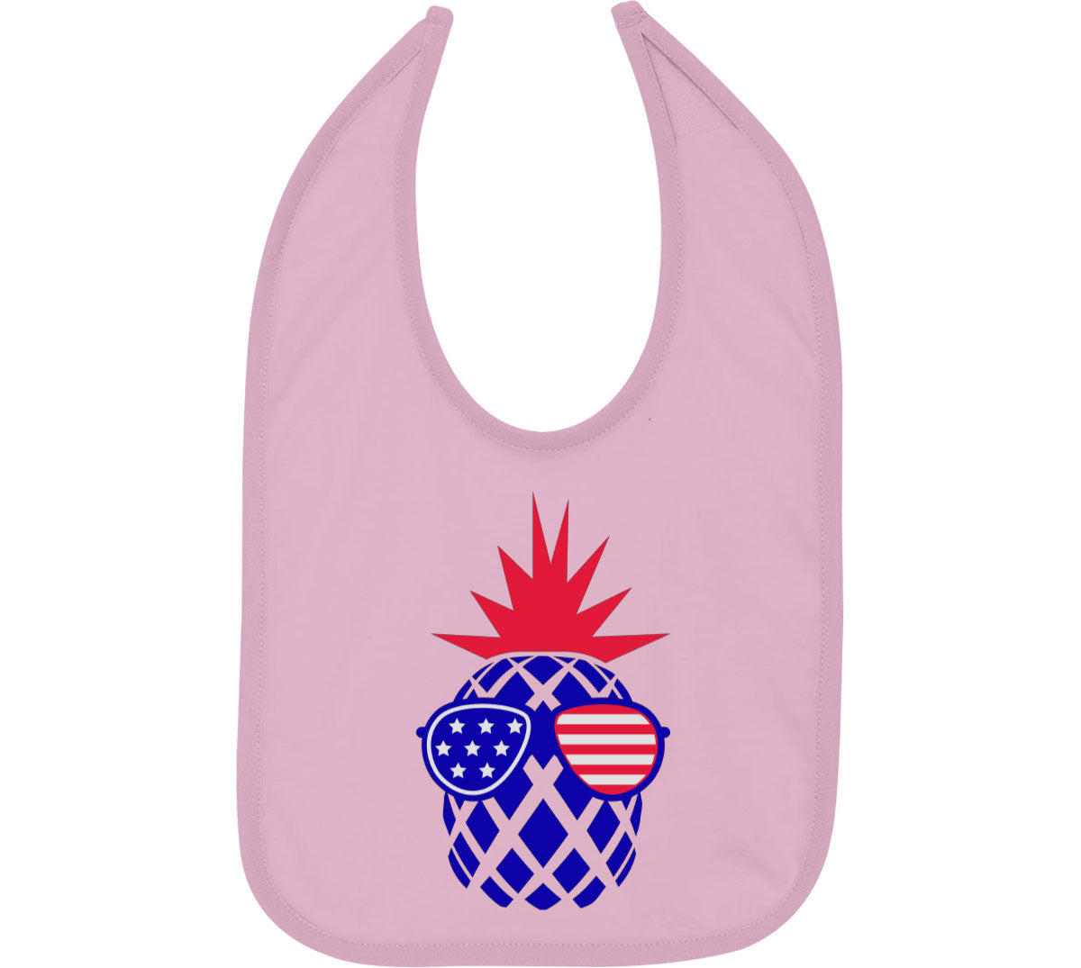 Pineapple America Patriotic Baby Bib