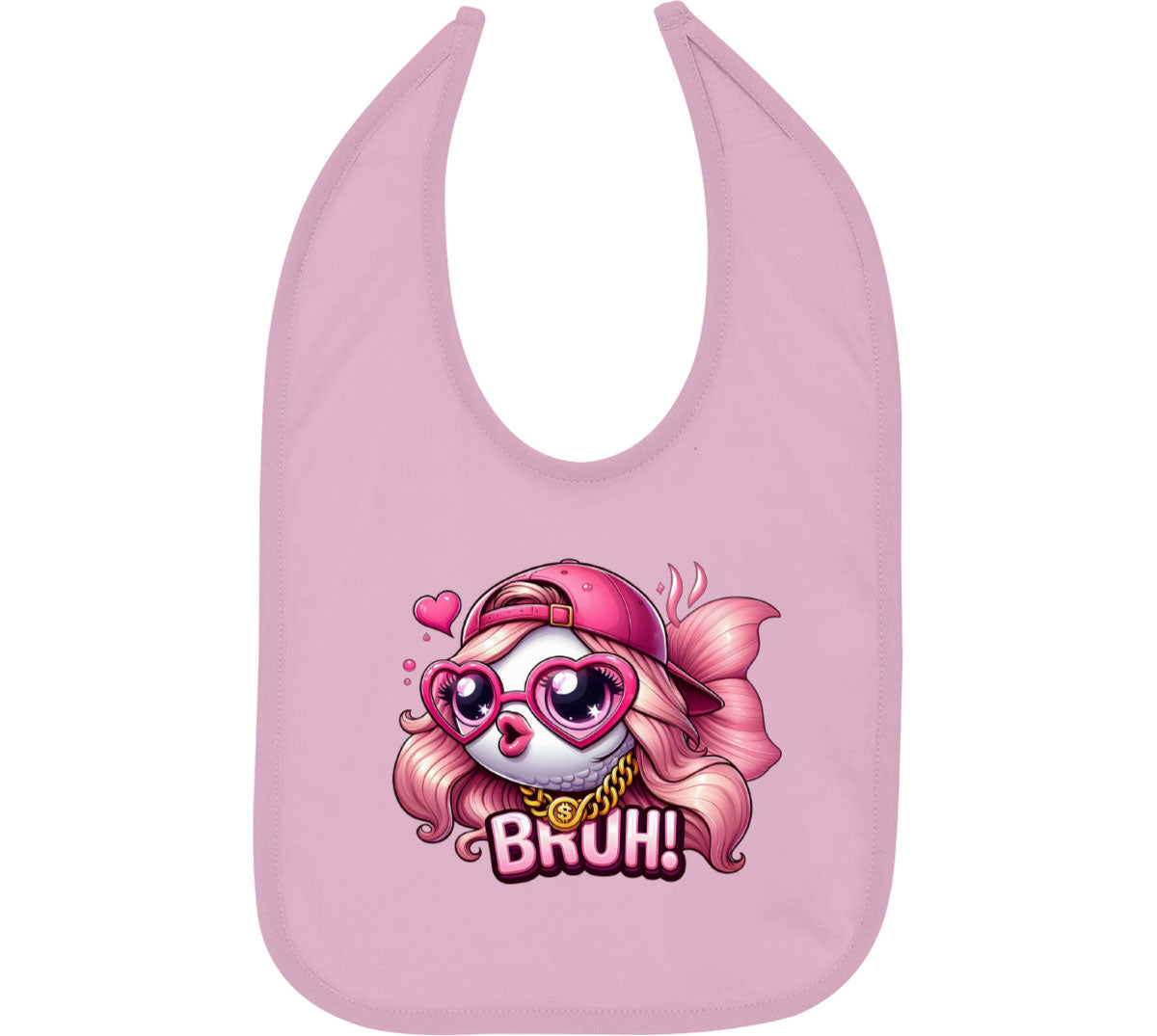 Pink Bass Fishing Baby Bib
