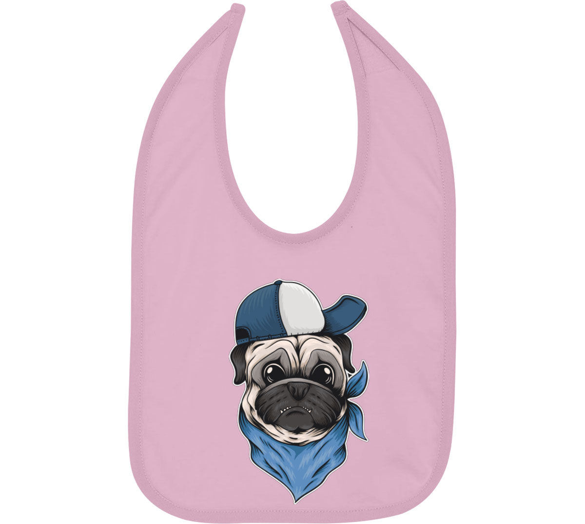 Pug Dog With Hat And Bandana Baby Bib