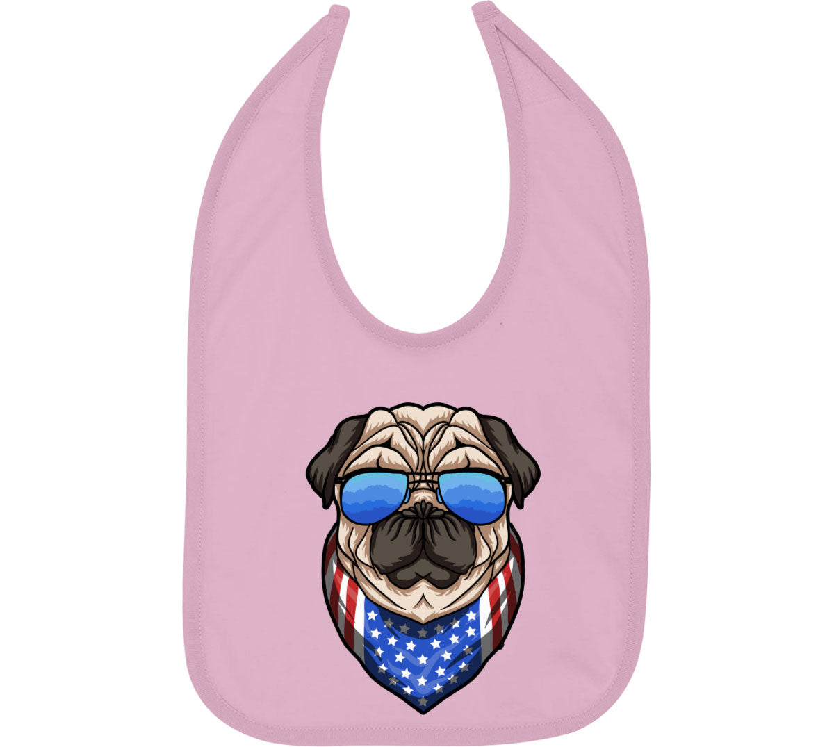 Pug Dog With Sunglasses And Bandana Baby Bib