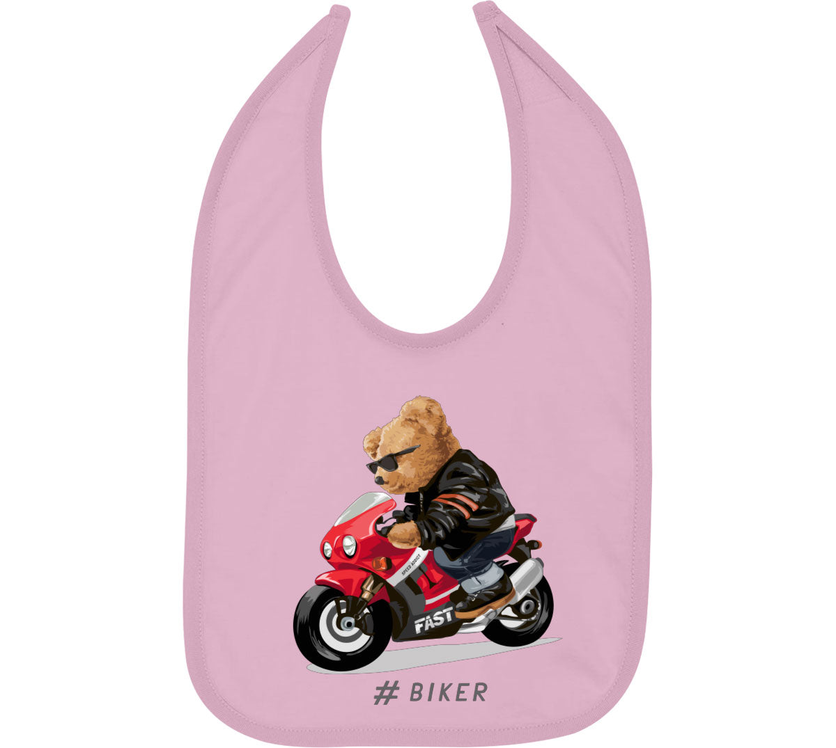 Teddy Bear Cool Biker Baby Bib