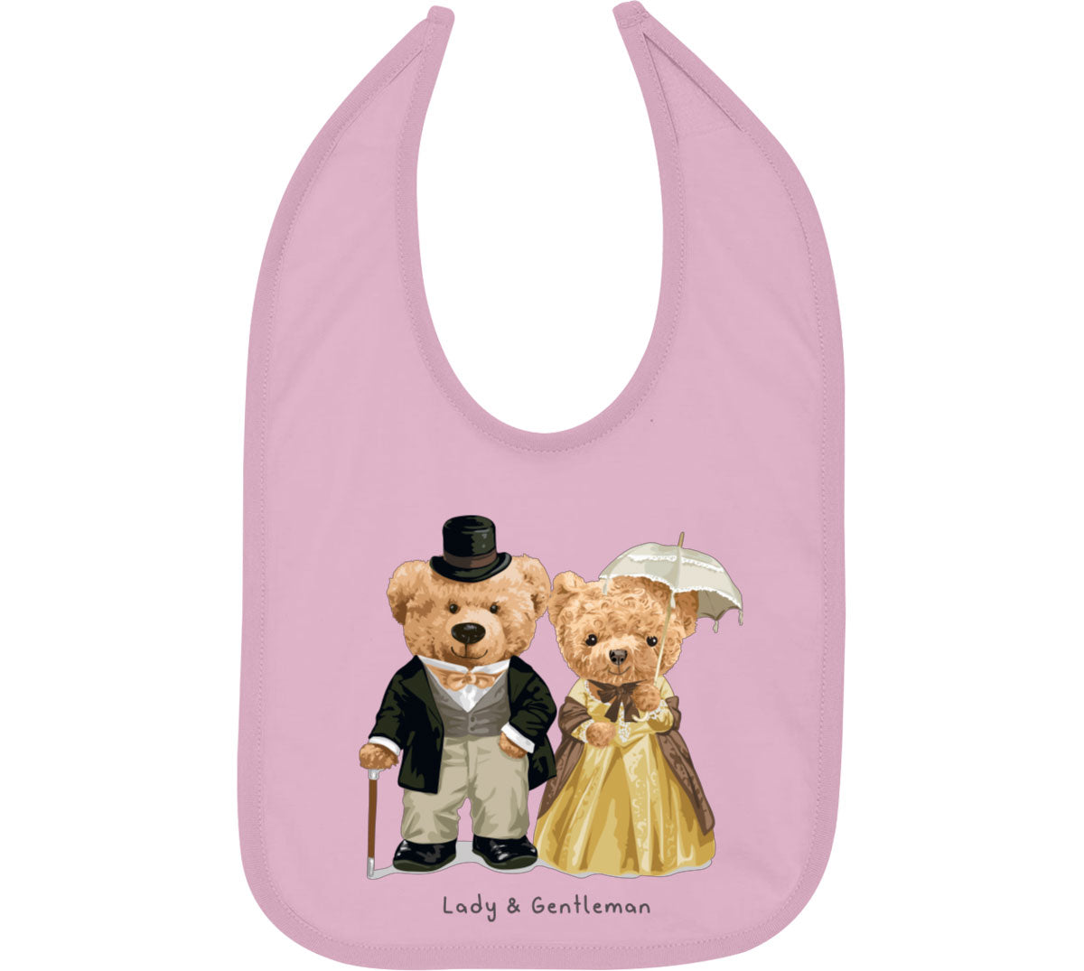 Teddy Bear Couple Baby Bib