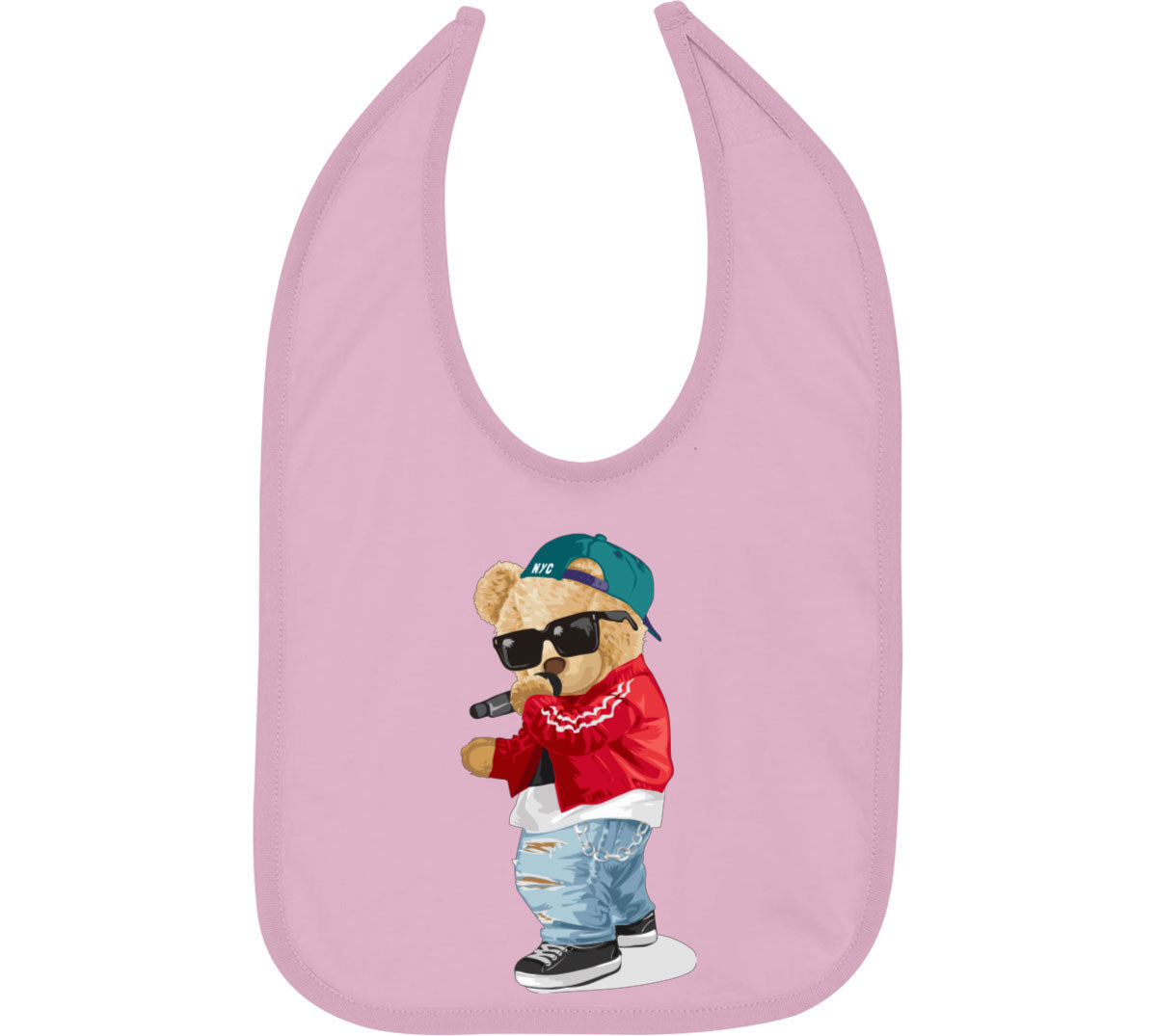 Teddy Bear Rapper Baby Bib