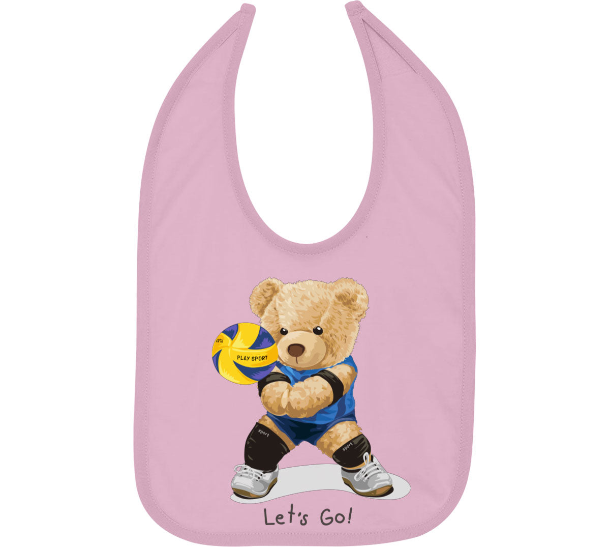 Teddy Bear Volleyball Baby Bib