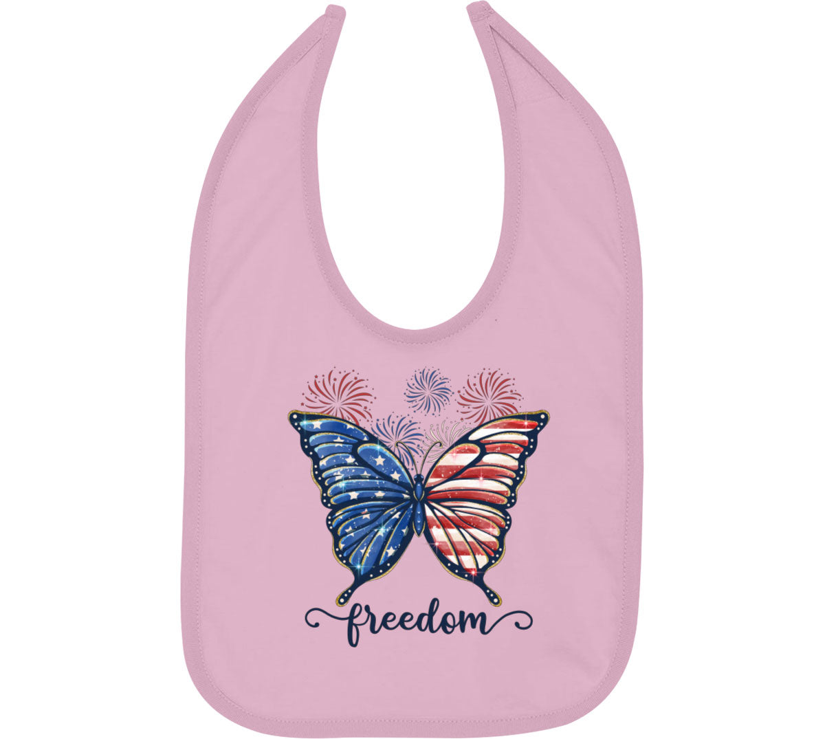 Freedom Butterfly USA Patriotic Baby Bib