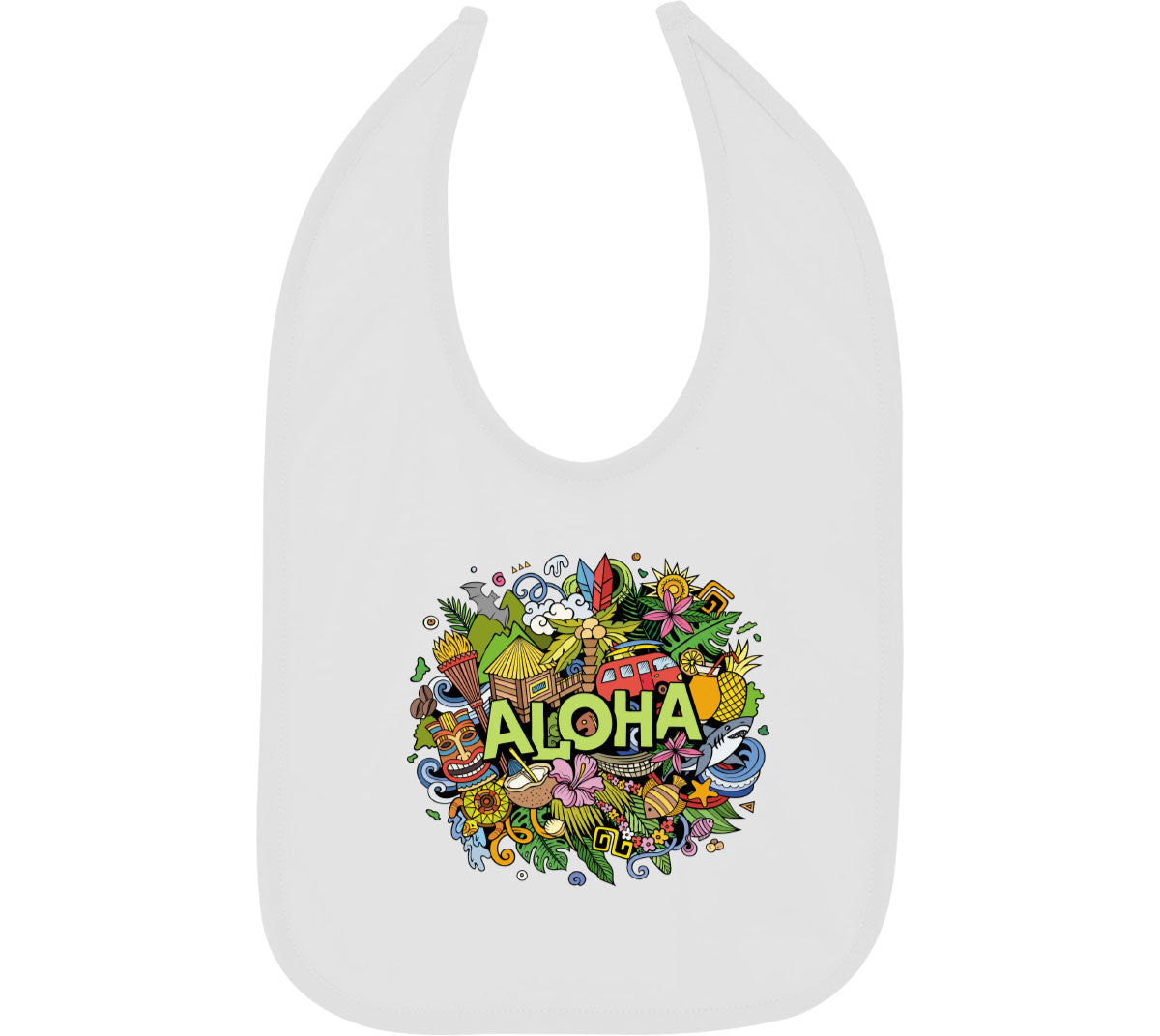 Aloha Hawaii Doodle Baby Bib