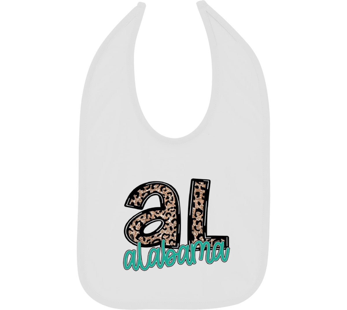 Alabama State Abbreviation Baby Bib