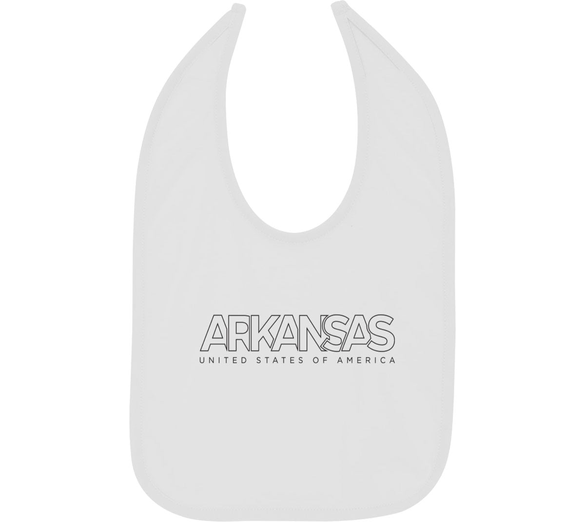 Arkansas Outline Typography Baby Bib