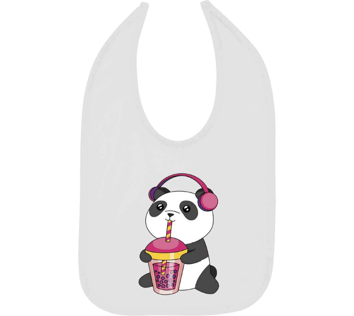 Panda Drinking Bubble Tea Baby Bib