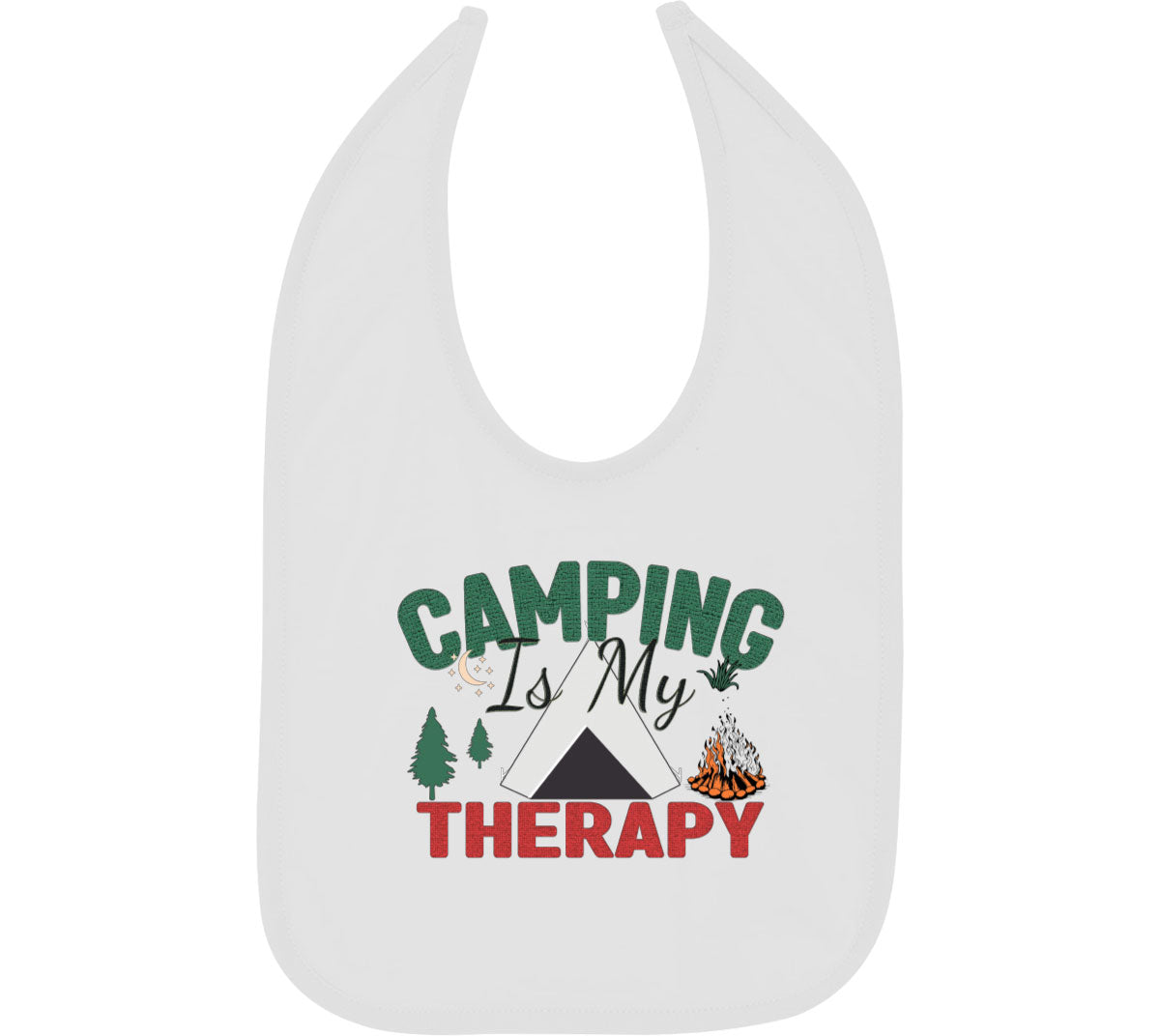 Camping Is My Therapy Baby Bib