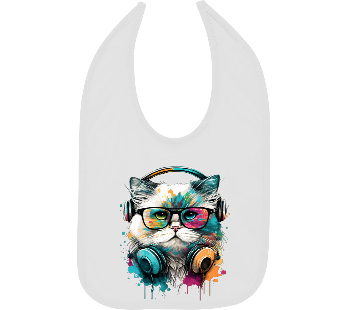 Cat Wearing Glasses Baby Bib