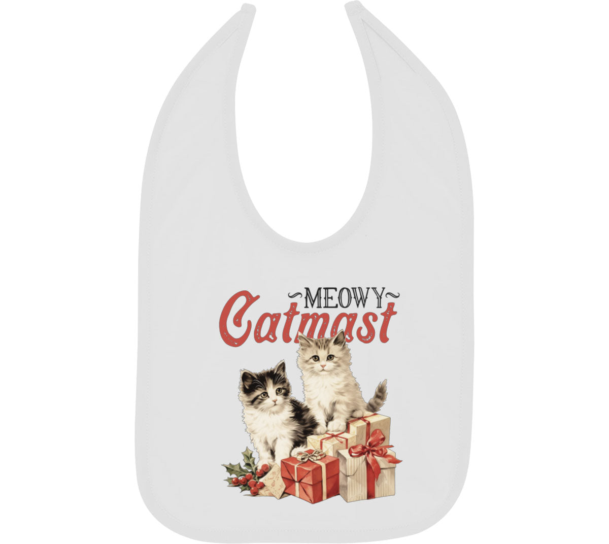 Meowy Catmast Christmas Baby Bib