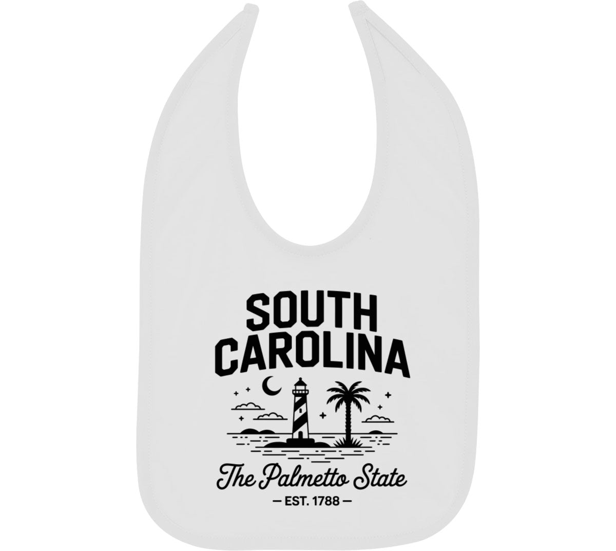 South Carolina Cityscape Illustration The Palmetto State Baby Bib