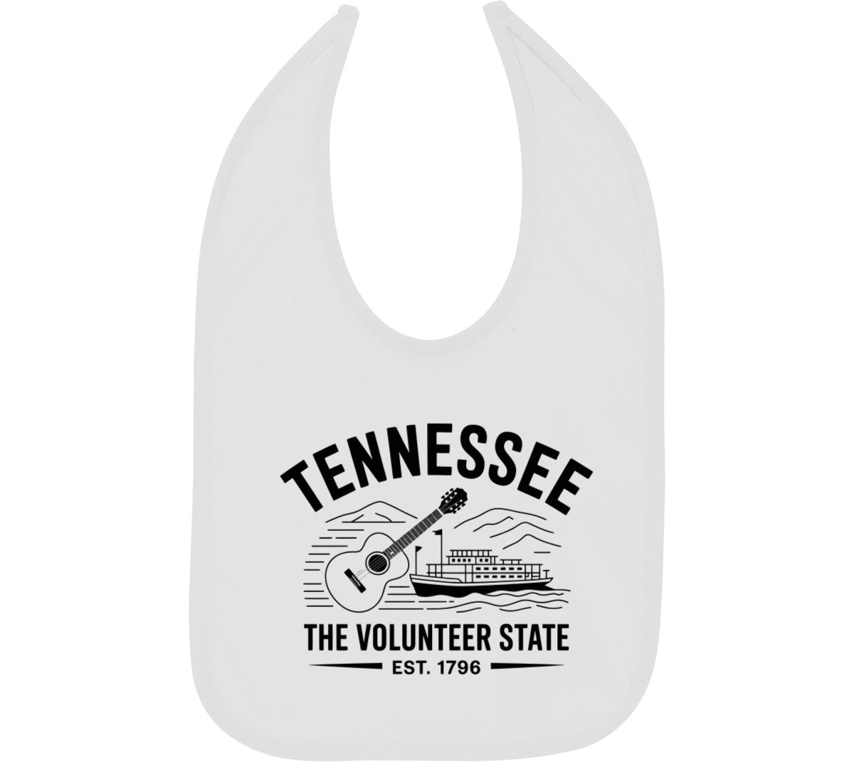 Tennessee Cityscape Illustration The Volunteer State Baby Bib