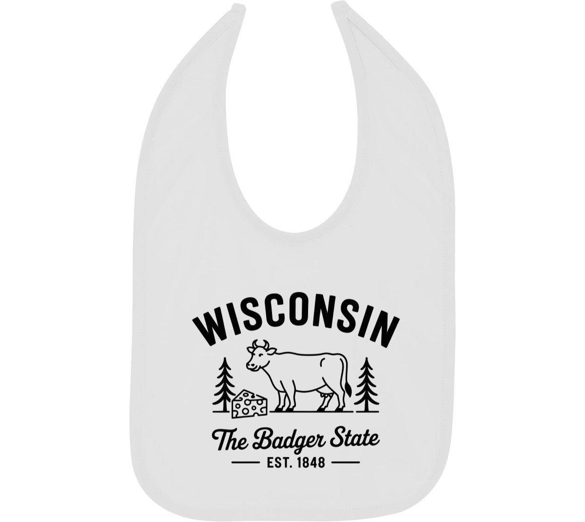 Wisconsin Cityscape Illustration The Badger State Baby Bib