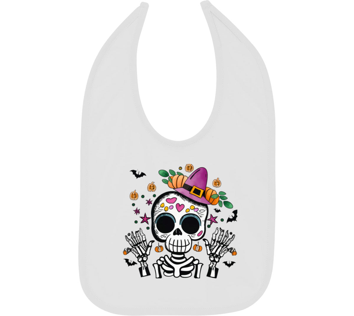 Cute Skeleton Halloween Baby Bib