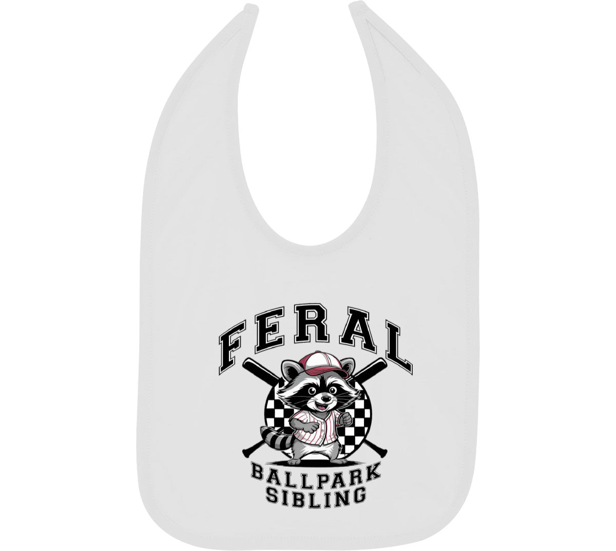 Feral Ballpark Sibling Baseball Baby Bib