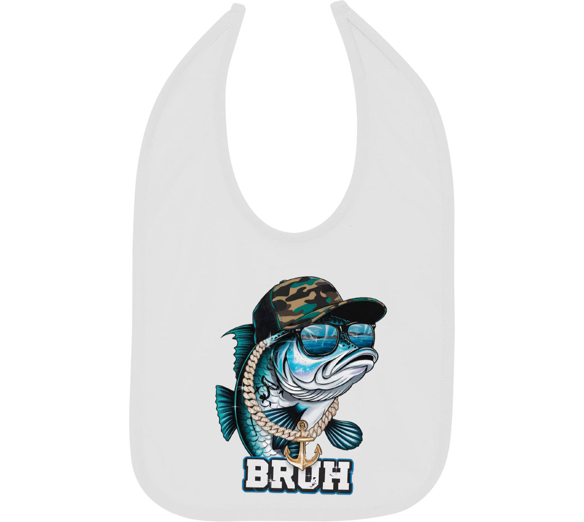 Funny Bass Fishing Baby Bib
