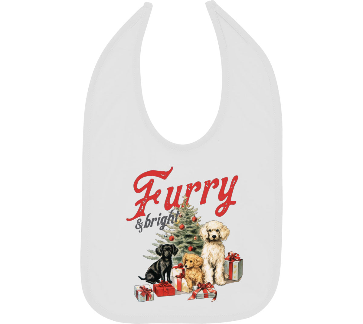 Furry And Bright Christmas Baby Bib