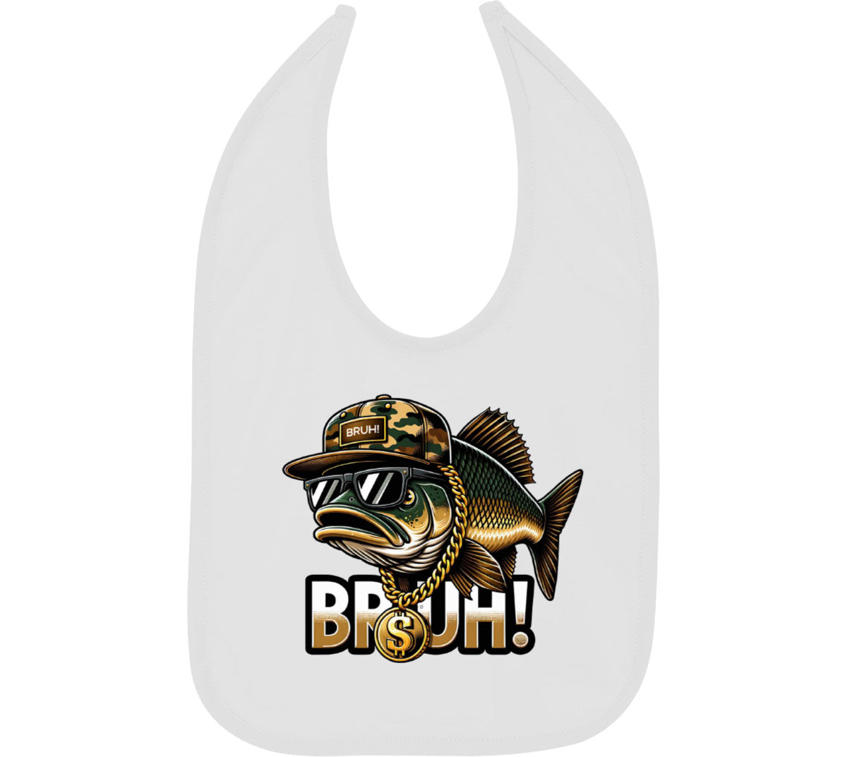Funny Bass Fishing Baby Bib