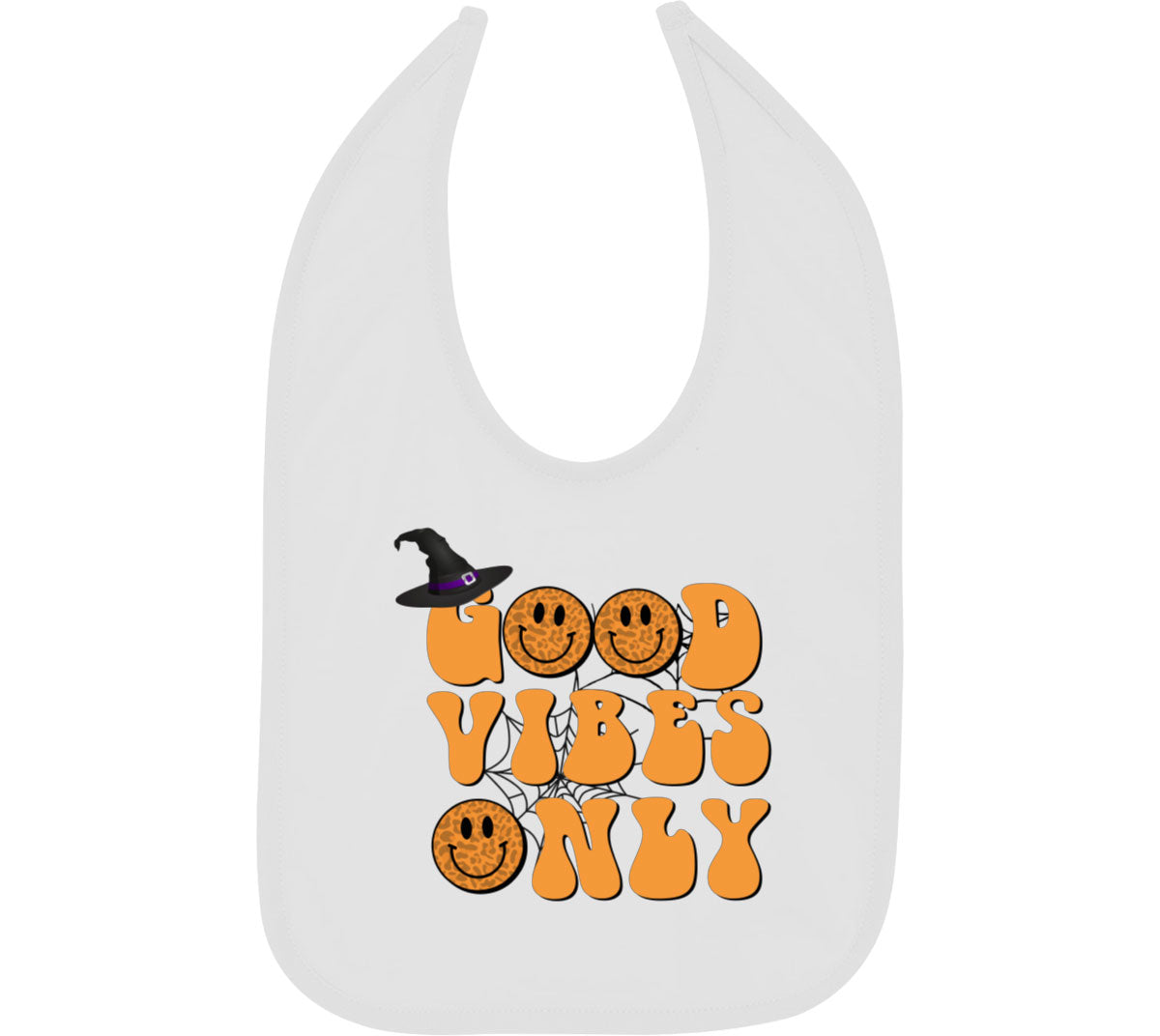 Good Vibes Only Halloween Baby Bib