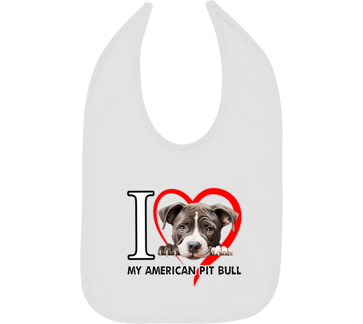 I Love My American Pitpull Dog Baby Bib