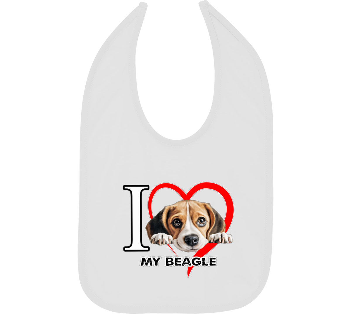 I Love My Beagle Dog Baby Bib