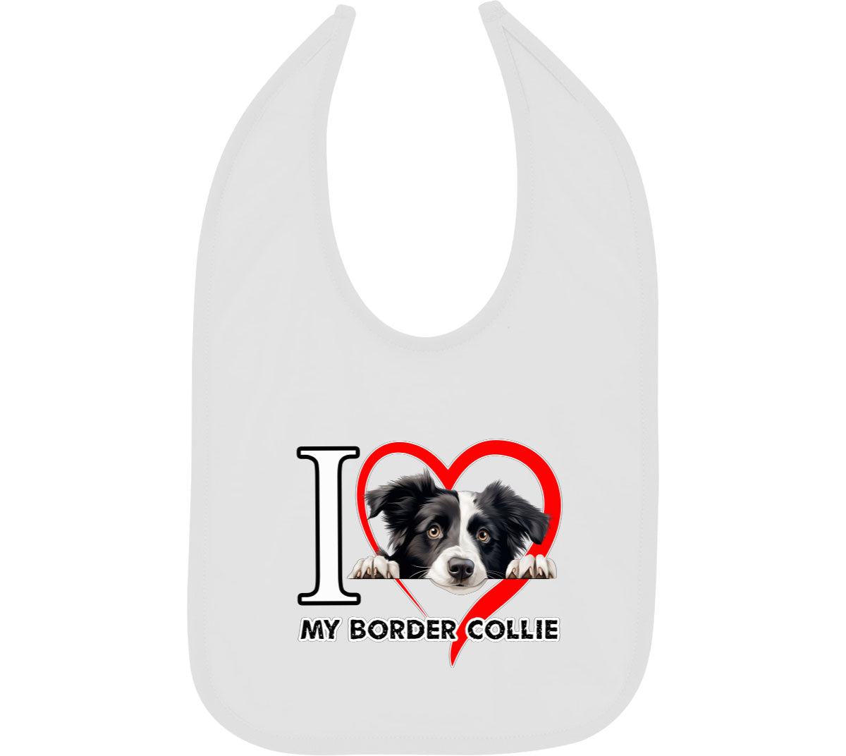 I Love My Border Collie Dog Baby Bib