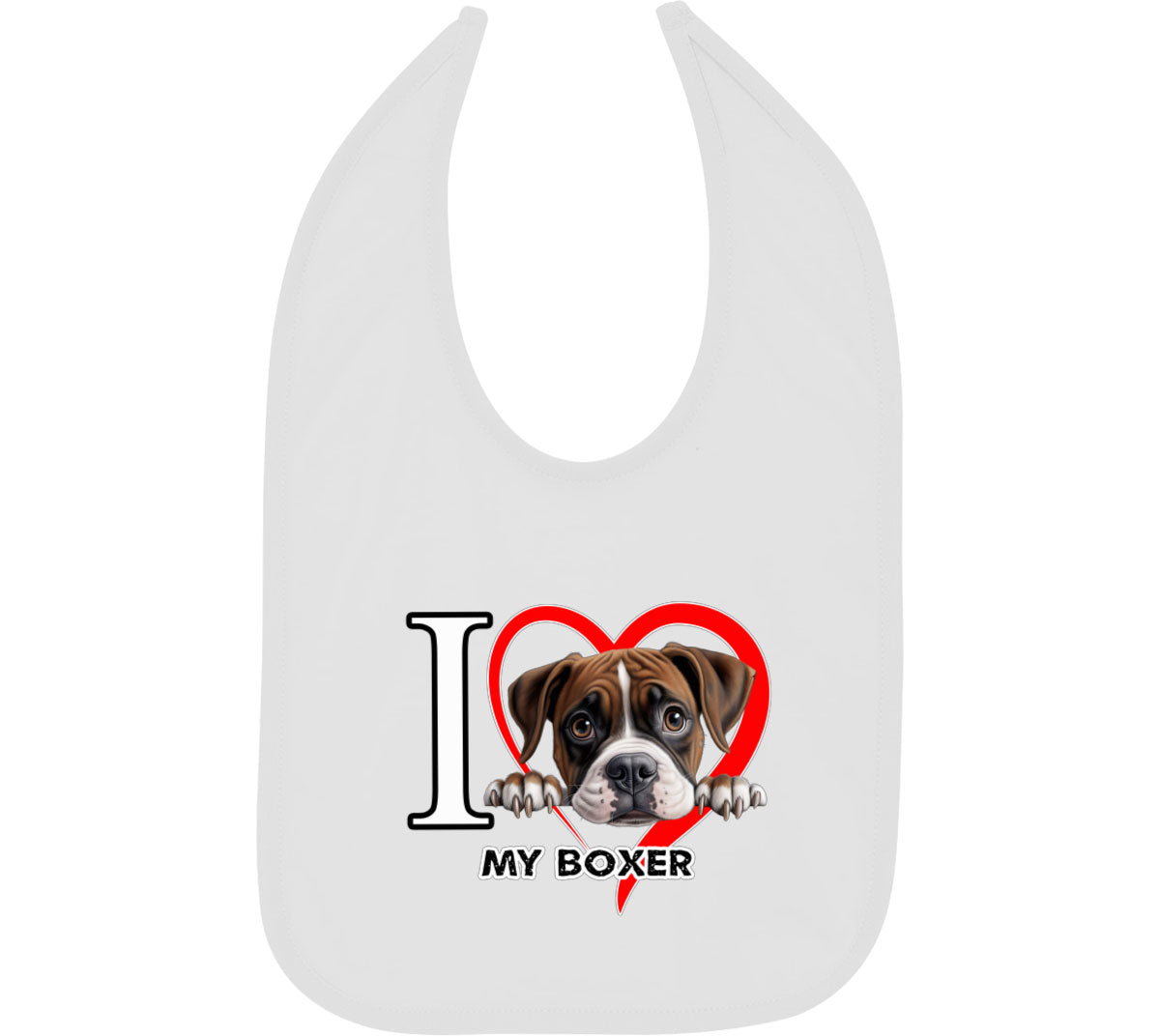 I Love My Boxer Dog Baby Bib