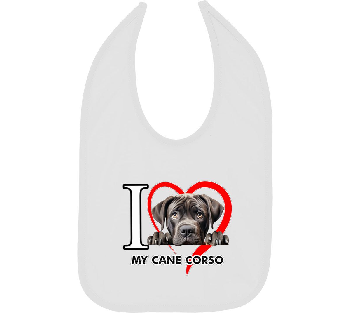 I Love My Cane Corso Dog Baby Bib