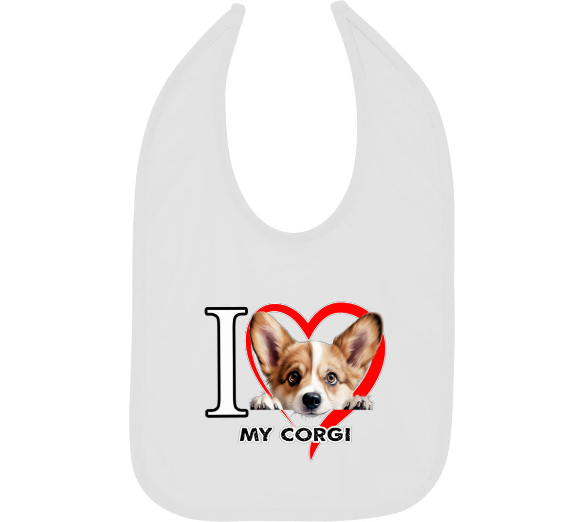 I Love My Corgi Dog Baby Bib