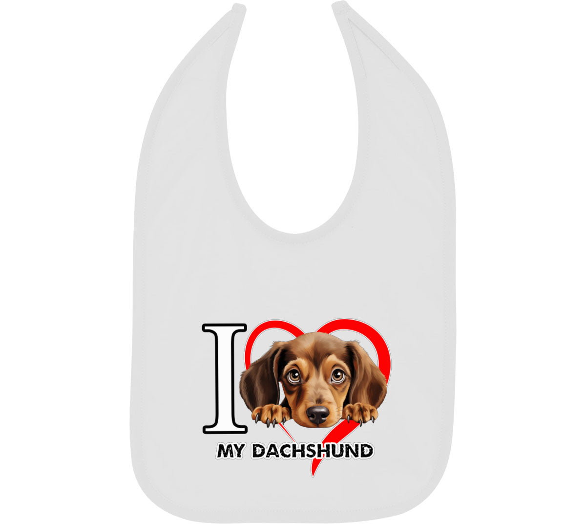 I Love My Dachshund Dog Baby Bib