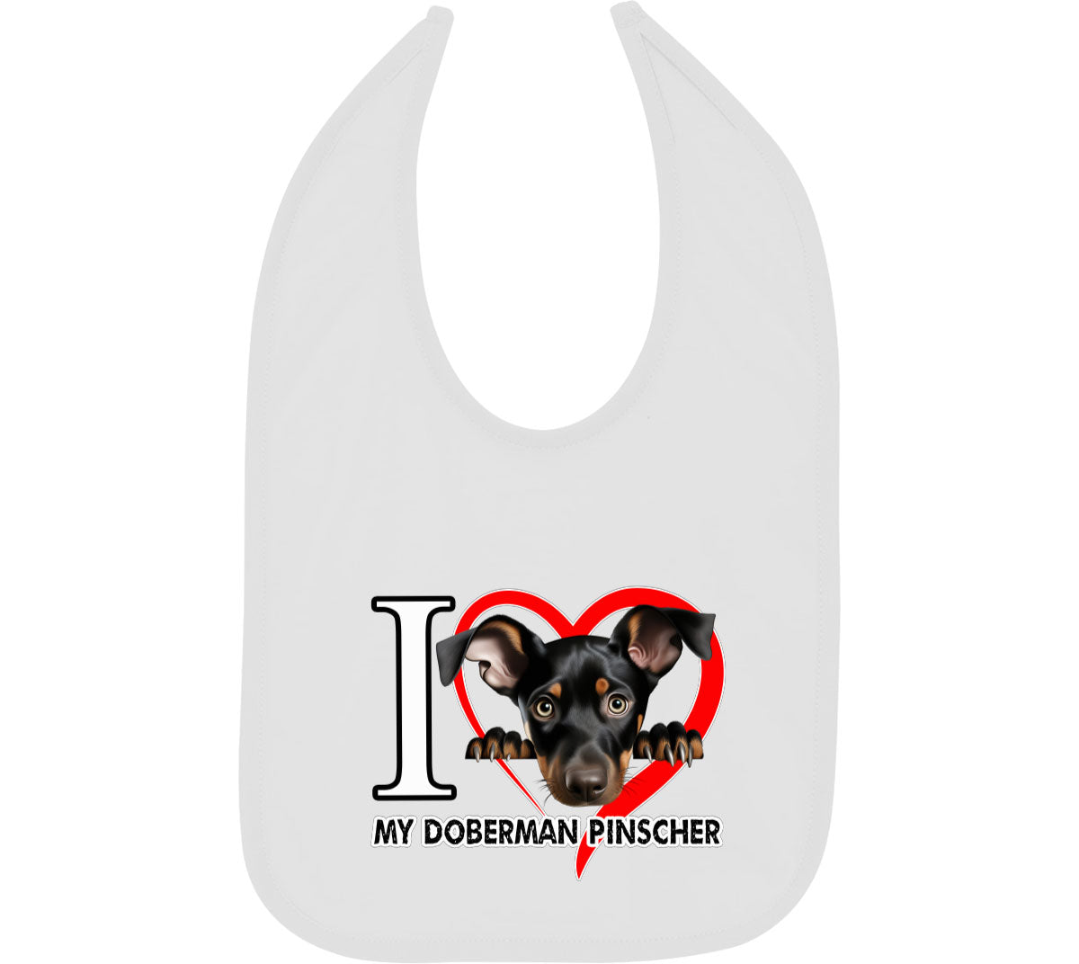 I Love My Miniature Pinscher Dog Baby Bib