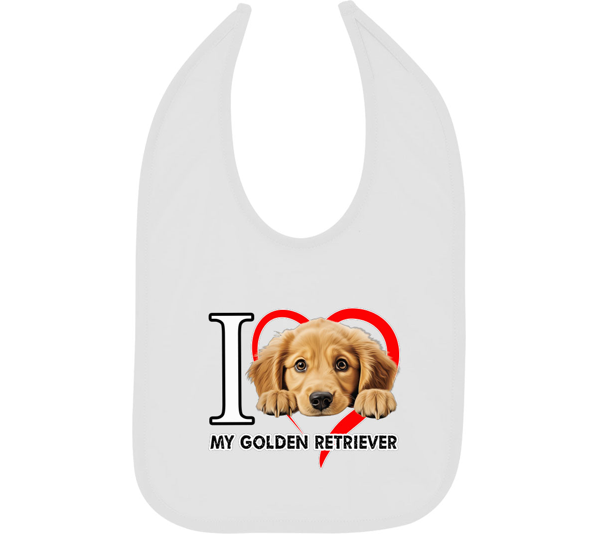I Love My Golden Retriever Dog Baby Bib