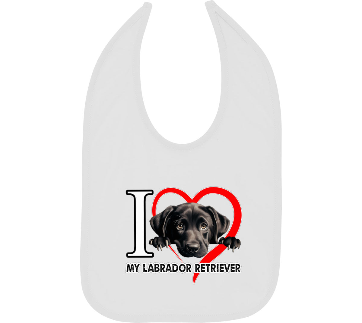 I Love My Labrador Retriever Dog Baby Bib
