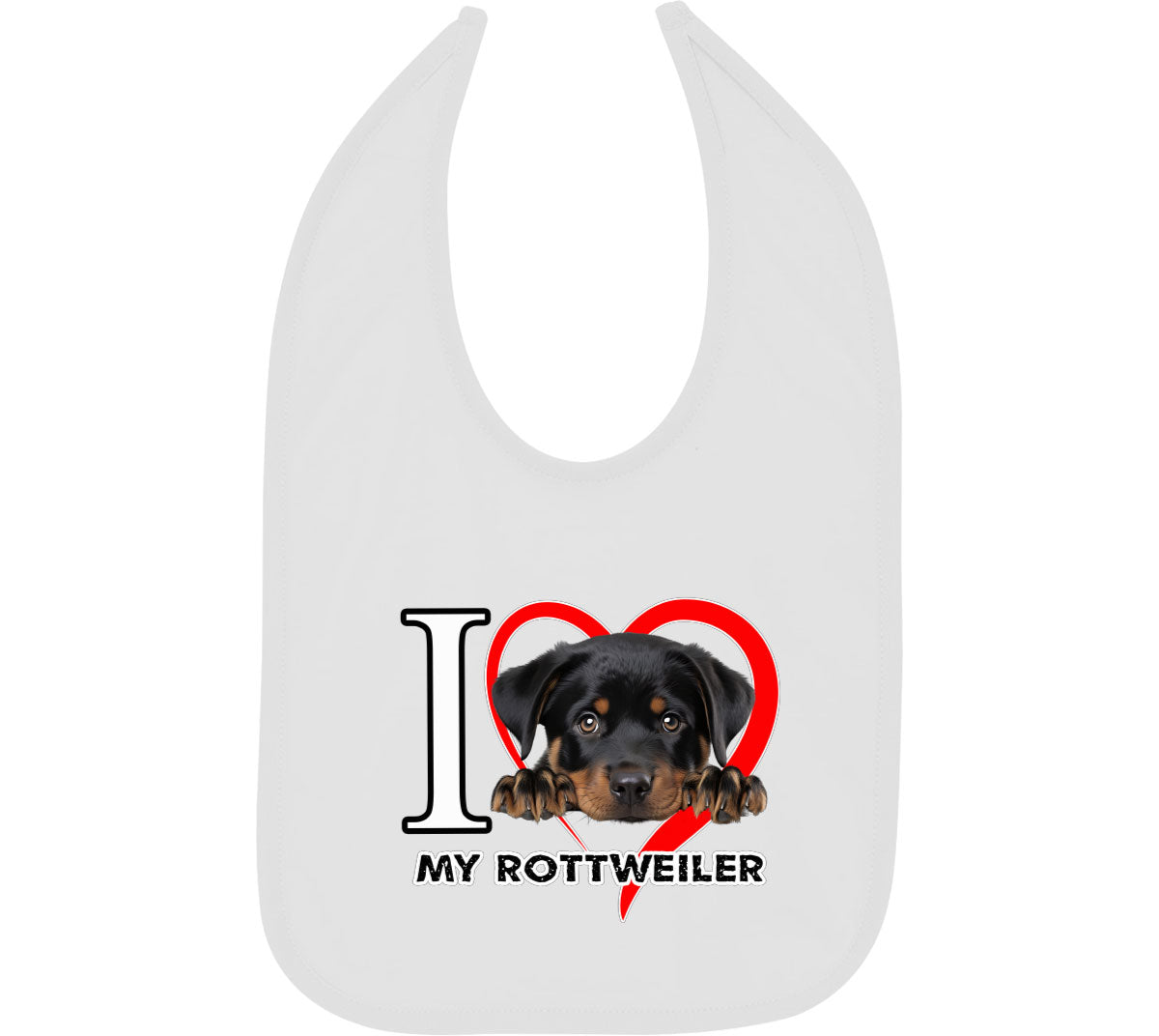 I Love My Rottweiler Dog Baby Bib
