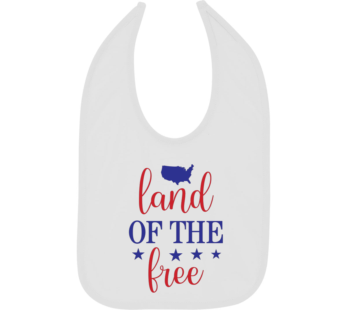 Land Of The Free Patriotic Baby Bib