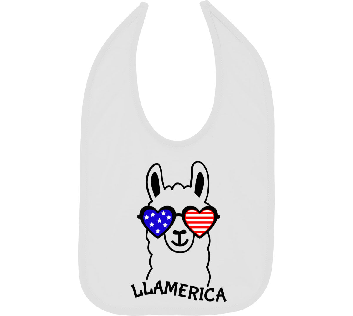 Llama America Patriotic Baby Bib