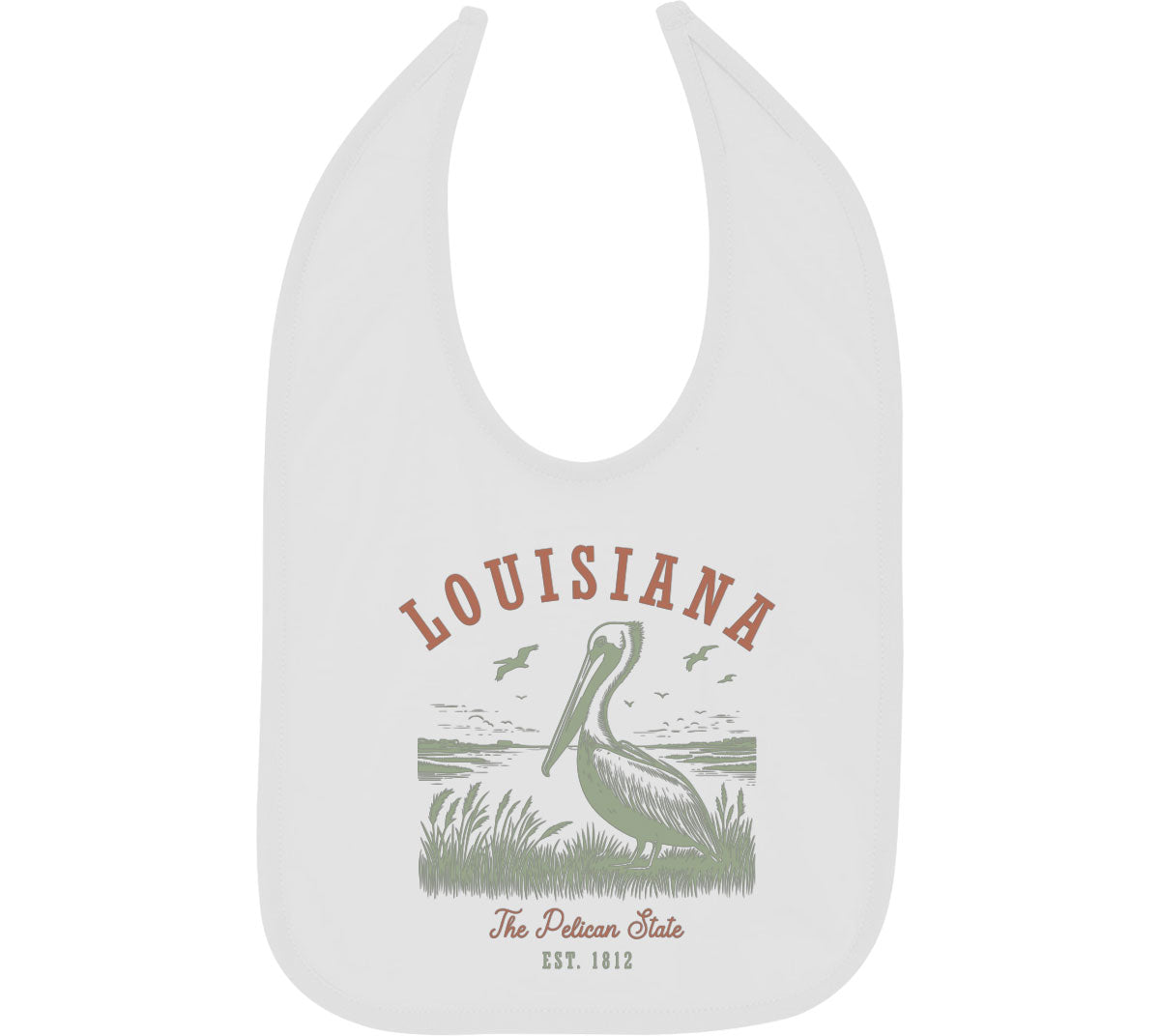 Louisiana State Vintage Baby Bib