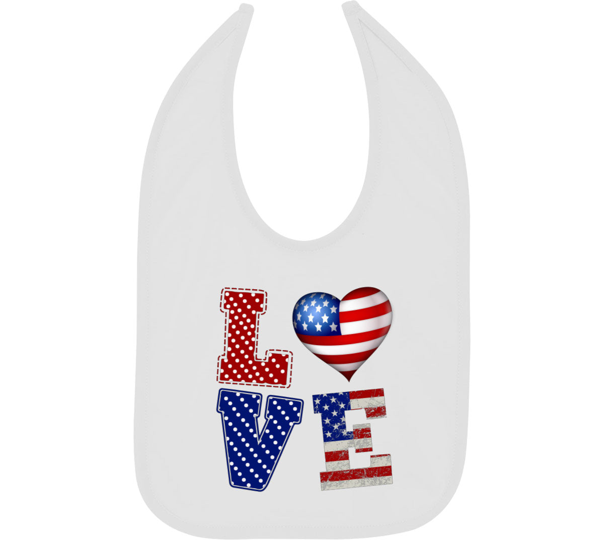 Love USA America Patriotic Baby Bib