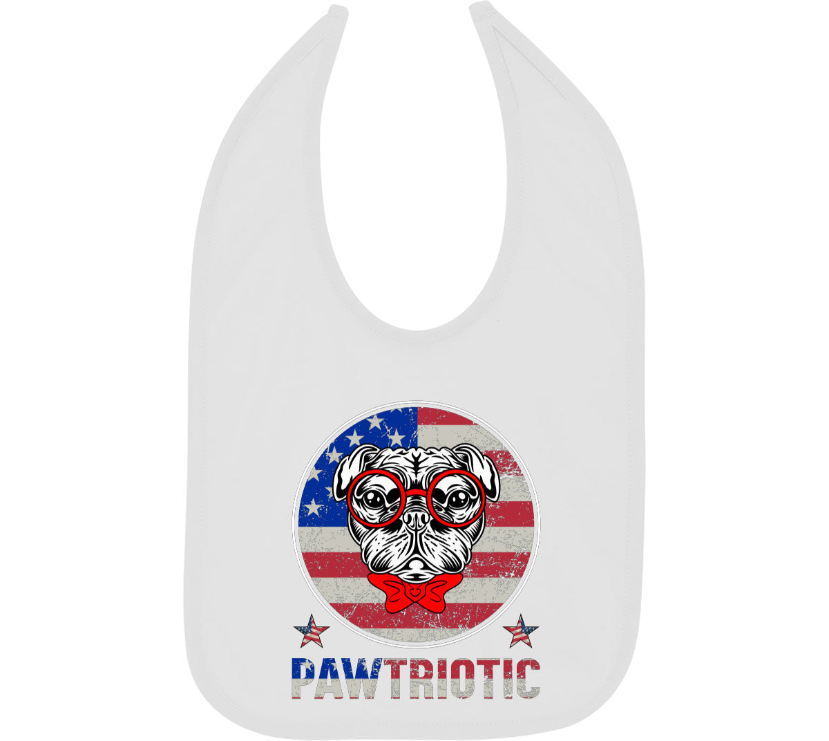 Bulldog Pawtriotic Patriotic Baby Bib