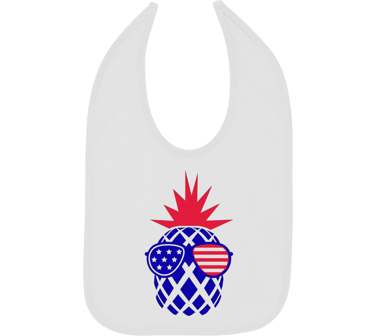 Pineapple America Patriotic Baby Bib