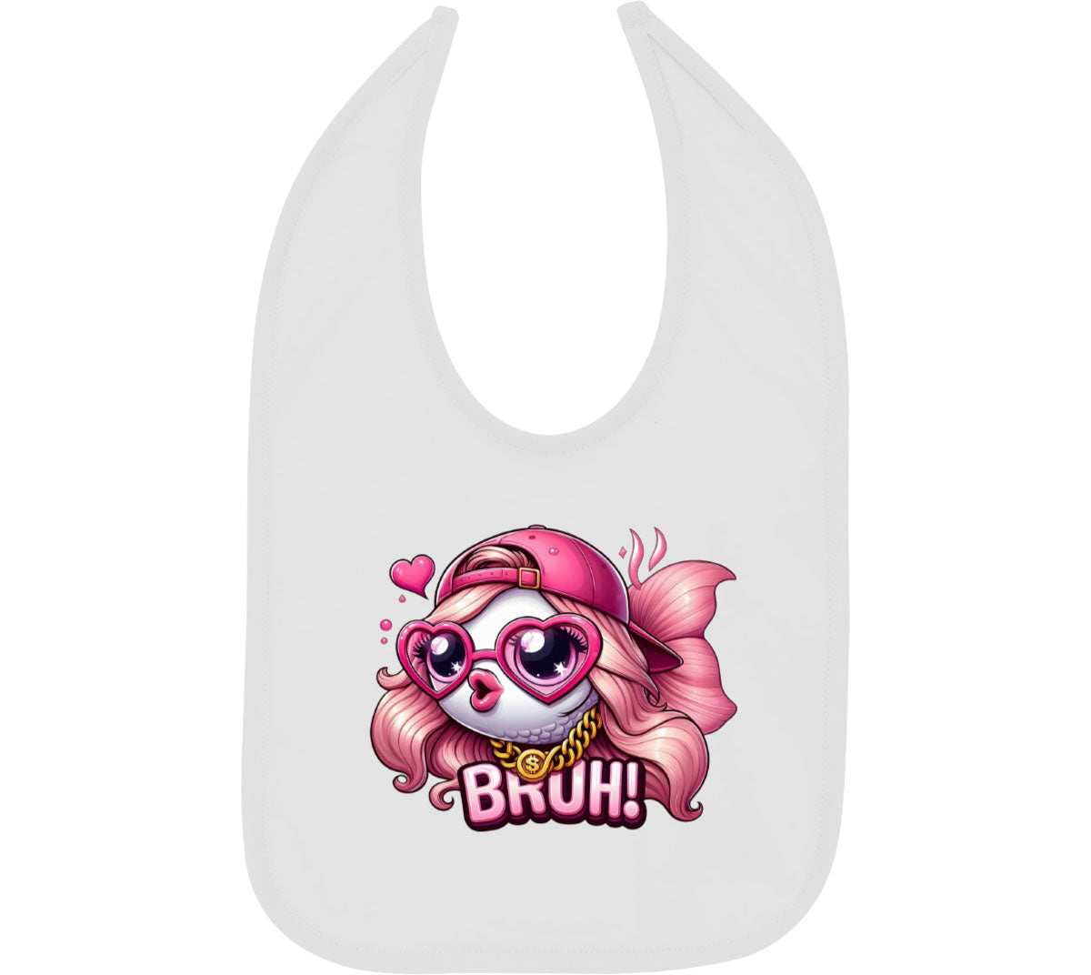 Pink Bass Fishing Baby Bib