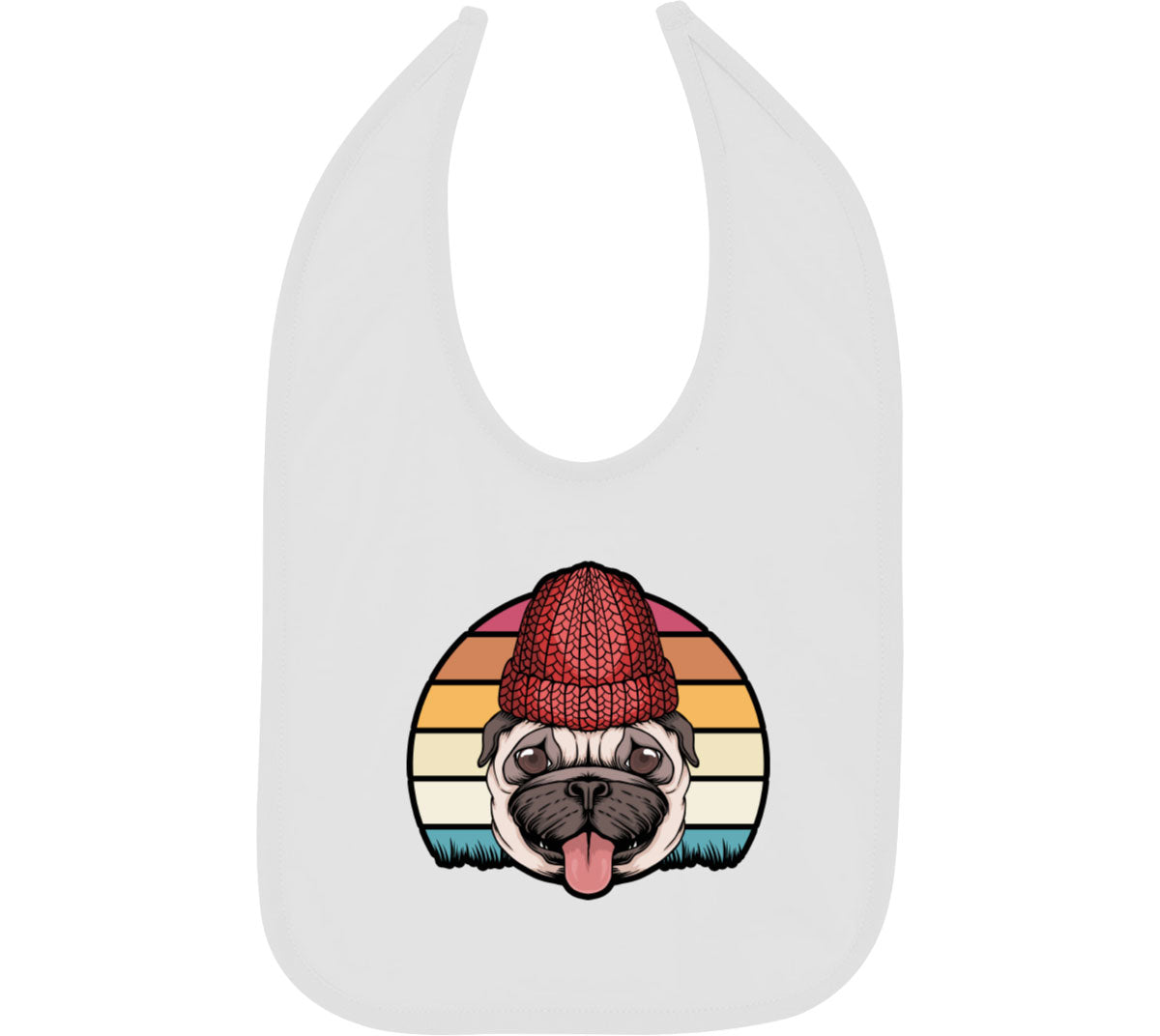 Retro Pug Dog Vintage Baby Bib