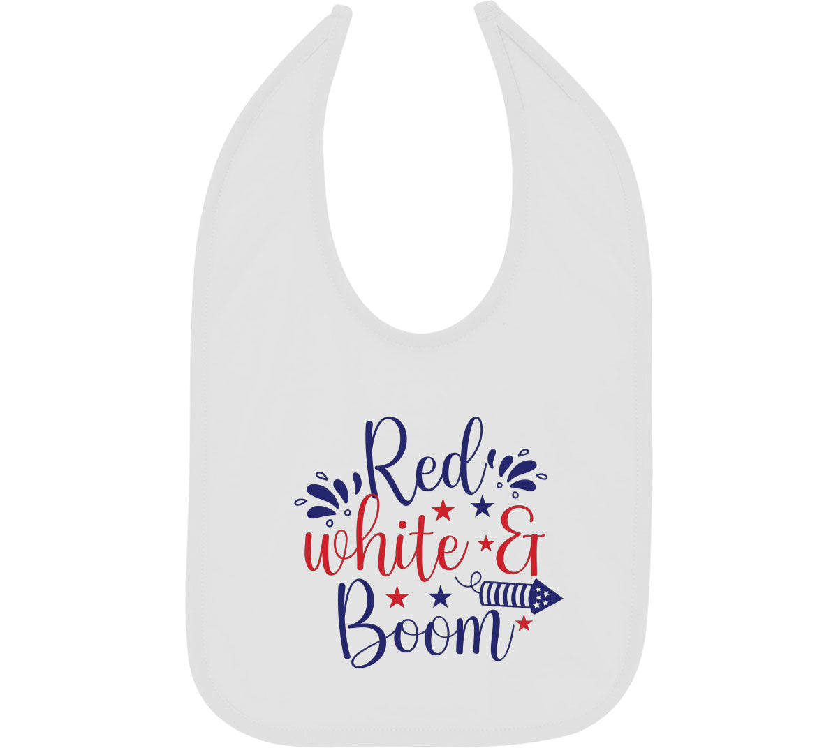 Red White And Boom Patriotic Baby Bib